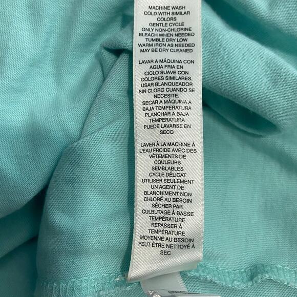 Chicos 1 Top Womens M Blue Deanna Pleat Sleeveless Tank Mixed Media Cotton Modal - Picture 9 of 11